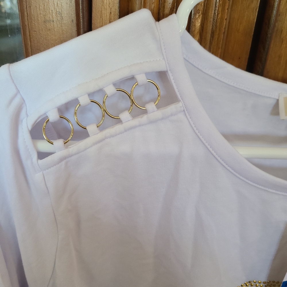 Michael kors woman's long sleeve talk with bling initials. - Picture 3 of 6